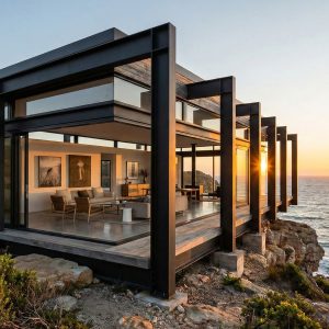 Nhà lắp ghép bằng thép theo phong cách hiện